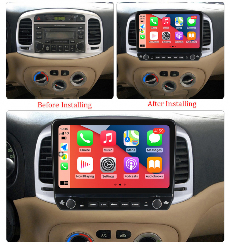 Navigatie dedicata Accent 2006-2011 cu butoane rotative model 2024, 9 Inch, 2GB RAM 32GB ROM, Quadcore, Android 13, WiFi, Bluetooth, Magazin Play [4]