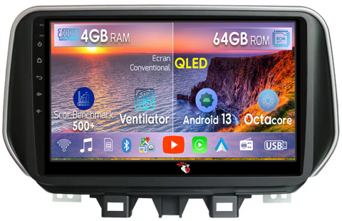 Hyundai - Navigatie dedicata Hyundai Tucson IX35 2019+, 4GB RAM 64GB ROM, Octacore, Android 13, Display QLED 9", DSP, Carplay, Android Auto, Internet, Youtube, Waze, WIFI, Bluetooth
