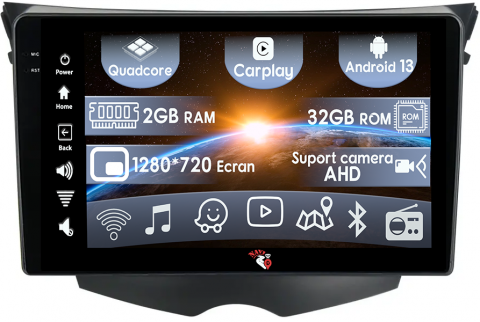 Veloster FS 2011-2017 - (Resigilata) Navigatie dedicata Hyundai Veloster FS 2011-2017, 2GB RAM 32GB ROM, Quad Core, Display 9" IPS Full HD, Carplay, Android 13, Bluetooth, Magazin Play, Suport camere AHD