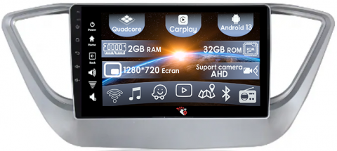 Hyundai - (Resigilata) Navigatie dedicata Hyundai Verna 2017-2018, 2GB RAM 32GB ROM, Quad Core, Display 9" IPS Full HD, Carplay, Android 13, Bluetooth, Magazin Play, Suport camere AHD