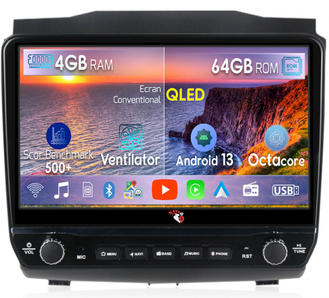 D-Max 2015-2018 - Navigatie dedicata Isuzu D-Max 2015-2018 cu butoane rotative model 2024, 4 GB RAM 64 ROM, Quadcore, Android 13, Display QLED, 9", DSP, Carplay, Android Auto, Internet, Youtube , Waze , WI-FI