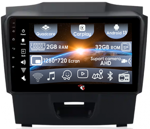 Isuzu - (Resigilata) Navigatie dedicata Isuzu D-Max 2017, 2GB RAM 32GB ROM, Quad Core, Display 9" IPS Full HD, Carplay, Android 13, Bluetooth, Magazin Play, Suport camere AHD