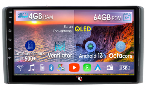 Iveco - Navigatie dedicata Iveco Daily 2018, 4GB RAM 64GB ROM, Octacore, Android 13, Display QLED 9", DSP, Carplay, Android Auto, Internet, Youtube, Waze, WIFI, Bluetooth
