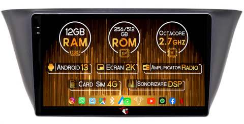 Iveco - Navigatie dedicata Iveco Klen, RV, 12GB RAM 256GB ROM, Android 13, Rezolutie 2K, Display QLED, 9", DSP, Carplay, Android Auto, Internet, Youtube, Waze, Wi Fi, USB