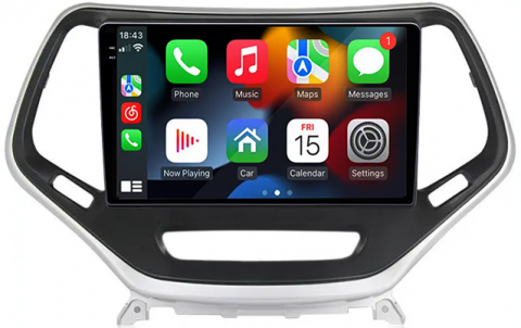 Navigatie dedicata Jeep Cherokee 5 2014-2018, 12GB RAM 256GB ROM, Android 13, Rezolutie 2K, Display QLED, 9", DSP, Carplay, Android Auto, Internet, Youtube, Waze, Wi Fi, USB [2]