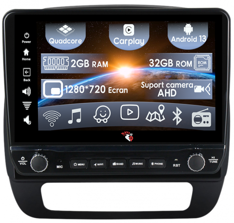 K-ZE 2015-2019 - Navigatie dedicata Renault K-ZE 2015-2019 cu butoane rotative model 2024, 10 Inch, 2GB RAM 32GB ROM, Quadcore, Android 13, WiFi, Bluetooth, Magazin Play