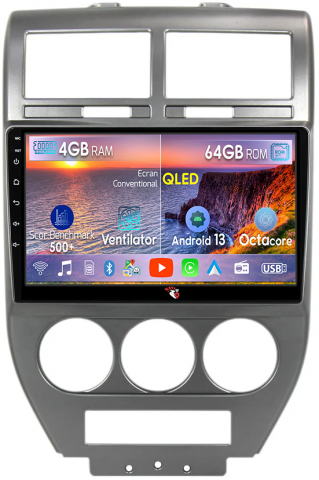 Compass 2007-2009 - Navigatie dedicata Jeep Compass 2007-2009, 4GB RAM 64GB ROM, Octacore, Android 13, Display QLED 10", DSP, Carplay, Android Auto, Internet, Youtube, Waze, WIFI, Bluetooth