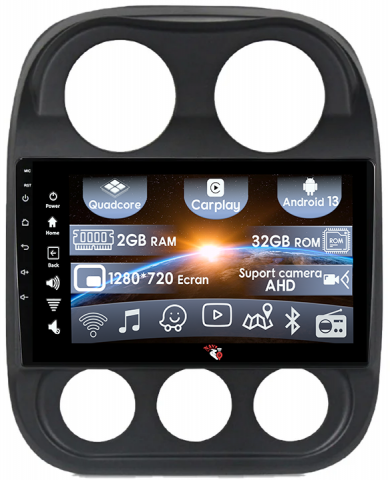 Compass Patriot 2010-2016 - (Resigilata) Navigatie dedicata Jeep Compass Patriot 2010-2016, 2GB RAM 32GB ROM, Quad Core, Display 10" IPS Full HD, Carplay, Android 13, Bluetooth, Magazin Play, Suport camere AHD