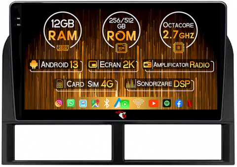 Grand Cherokee 1999-2005 - Navigatie dedicata JEEP GRAND CHEROKEE 1999-2005, 12GB RAM 256GB ROM, Android 13, Rezolutie 2K, Display QLED, 9", DSP, Carplay, Android Auto, Internet, Youtube, Waze, Wi Fi, USB