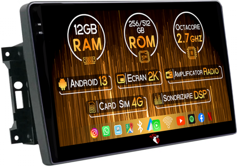 Navigatii Dedicate - Navigatie dedicata Jeep Wrangler 2007-2018, 12GB RAM 256GB ROM, Android 13, Rezolutie 2K, Display QLED, 10", DSP, Carplay, Android Auto, Internet, Youtube, Waze, Wi Fi, USB