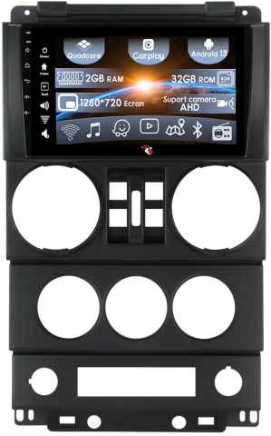Wrangler Rubicon 2008-2010 - (Resigilata) Navigatie dedicata Jeep Wrangler Rubicon 2008-2010, 2GB RAM 32GB ROM, Quad Core, Display 9" IPS Full HD, Carplay, Android 13, Bluetooth, Magazin Play, Suport camere AHD