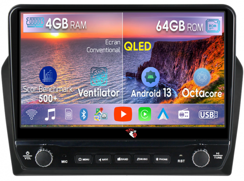 Jetta 2013-2017 - Navigatie dedicata Jetta 2013-2017 cu butoane rotative model 2024, 4 GB RAM 64 ROM, Quadcore, Android 13, Display QLED, 9", DSP, Carplay, Android Auto, Internet, Youtube , Waze , WI-FI