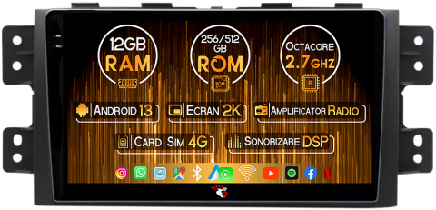 Borrego Mohave 2008-2012 - Navigatie dedicata KIA Borrego Mohave 2008-2012, 12GB RAM 256GB ROM, Android 13, Rezolutie 2K, Display QLED, 9", DSP, Carplay, Android Auto, Internet, Youtube, Waze, Wi Fi, USB