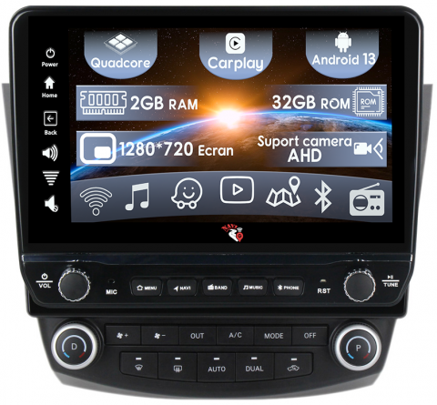 Honda - Navigatie dedicata Accord7 2003-2007 cu butoane rotative model 2024, 10 Inch, 2GB RAM 32GB ROM, Quadcore, Android 13, WiFi, Bluetooth, Magazin Play