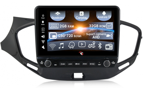 Sandero Dacia Duster Captur Lada Xray - Navigatie dedicata LADA Vesta 2015-2020 cu butoane rotative model 2024, 9 Inch, 2GB RAM 32GB ROM, Quadcore, Android 13, WiFi, Bluetooth, Magazin Play