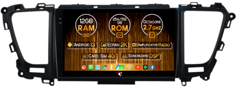 Carnival 2014-2020 - Navigatie dedicata KIA Carnival 2014-2016/2017-2020, 12GB RAM 256GB ROM, Android 13, Rezolutie 2K, Display QLED, 9", DSP, Carplay, Android Auto, Internet, Youtube, Waze, Wi Fi, US