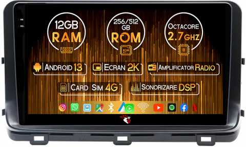 Kia - Navigatie dedicata KIA Ceed 2018- 2022, 12GB RAM 256GB ROM, Android 13, Rezolutie 2K, Display QLED, 10", DSP, Carplay, Android Auto, Internet, Youtube, Waze, Wi Fi, USB