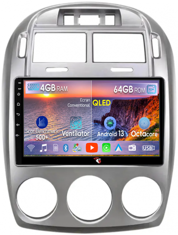 Cerato 2005-2006 - Navigatie dedicata Kia Cerato 2005-2006, 4GB RAM 64GB ROM, Octacore, Android 13, Display QLED 9", DSP, Carplay, Android Auto, Internet, Youtube, Waze, WIFI, Bluetooth
