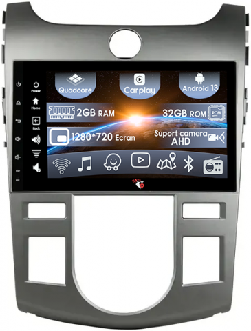 Forte Cerato 2008-2013 - (Resigilata) Navigatie dedicata Kia Forte Cerato 2008-2013, Black, 2GB RAM 32GB ROM, Quad Core, Display 9" IPS Full HD, Carplay, Android 13, Bluetooth, Magazin Play, Suport camere AHD