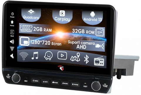 Sandero Dacia Duster Captur Lada Xray - Navigatie dedicata 1DIN For LADA Granta 2011-2018 cu butoane rotative model 2024, 9 Inch, 2GB RAM 32GB ROM, Quadcore, Android 13, WiFi, Bluetooth, Magazin Play