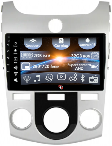 Forte Cerato 2008-2013 - (Resigilata) Navigatie dedicata Kia Forte Cerato 2008-2013, Silver, 2GB RAM 32GB ROM, Quad Core, Display 9" IPS Full HD, Carplay, Android 13, Bluetooth, Magazin Play, Suport camere AHD