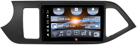 Navigatii 2GB RAM - (Resigilata) Navigatie dedicata Kia Morning Picanto 2011-2017, Black, 2GB RAM 32GB ROM, Quad Core, Display 9" IPS Full HD, Carplay, Android 13, Bluetooth, Magazin Play, Suport camere AHD
