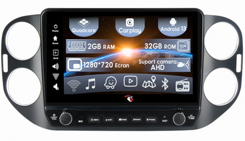 Navigatii Dedicate - Navigatie dedicata Tiguan 9 inch (AB), Golf 5/6+ cu butoane rotative model 2024, 9 Inch, 2GB RAM 32GB ROM, Quadcore, Android 13, WiFi, Bluetooth, Magazin Play