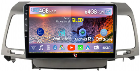 Kia - Navigatie dedicata Kia Opirus 2007-2008, Black, 4GB RAM 64GB ROM, Octacore, Android 13, Display QLED 9", DSP, Carplay, Android Auto, Internet, Youtube, Waze, WIFI, Bluetooth