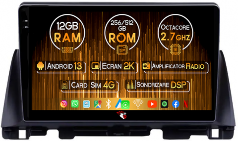 Kia - Navigatie dedicata KIA Optima 4 JF 2015-2020, 12GB RAM 256GB ROM, Android 13, Rezolutie 2K, Display QLED, 10", DSP, Carplay, Android Auto, Internet, Youtube, Waze, Wi Fi, USB