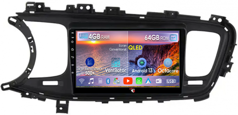 Optima K5 2013- 2015 - Navigatie dedicata Kia Optima K5 2013-2015, Black, 4GB RAM 64GB ROM, Octacore, Android 13, Display QLED 9", DSP, Carplay, Android Auto, Internet, Youtube, Waze, WIFI, Bluetooth