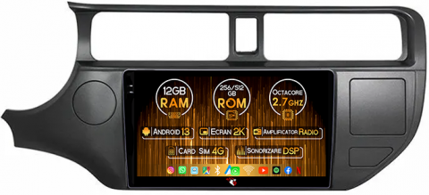 KIA RIO 2011-2017 - Navigatie dedicata KIA RIO 2011-2017, 12GB RAM 256GB ROM, Android 13, Rezolutie 2K, Display QLED, 9", DSP, Carplay, Android Auto, Internet, Youtube, Waze, Wi Fi, USB