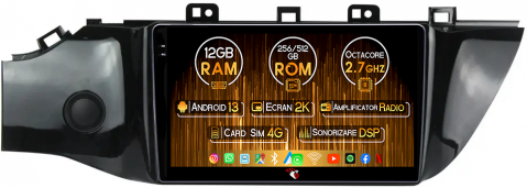 RIO 2016-2019 - Navigatie dedicata KIA RIO 2016-2019, 12GB RAM 256GB ROM, Android 13, Rezolutie 2K, Display QLED, 9", DSP, Carplay, Android Auto, Internet, Youtube, Waze, Wi Fi, USB