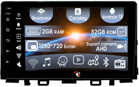 RIO 2017-2019 - (Resigilata) Navigatie dedicata KIA Rio 2017- 2019, 2GB RAM 32GB ROM, Quad Core, Display 9" IPS Full HD, Carplay, Android 13, Bluetooth, Magazin Play, Suport camere AHD