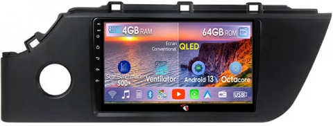 Kia - Navigatie dedicata Kia Rio 2020-2021, 4GB RAM 64GB ROM, Octacore, Android 13, Display QLED 9", DSP, Carplay, Android Auto, Internet, Youtube, Waze, WIFI, Bluetooth