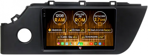 Kia - Navigatie dedicata KIA RIO 2020-2021, 12GB RAM 256GB ROM, Android 13, Rezolutie 2K, Display QLED, 9", DSP, Carplay, Android Auto, Internet, Youtube, Waze, Wi Fi, USB