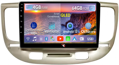 Kia - Navigatie dedicata Kia Rio2 2005-2011, 4GB RAM 64GB ROM, Octacore, Android 13, Display QLED 9", DSP, Carplay, Android Auto, Internet, Youtube, Waze, WIFI, Bluetooth