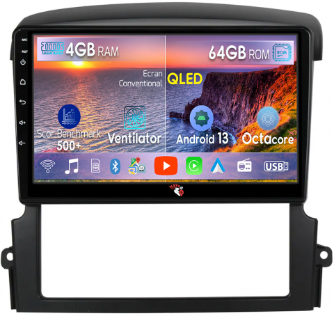 Kia - Navigatie dedicata Kia Sorento 2002-2011, 4GB RAM 64GB ROM, Octacore, Android 13, Display QLED 9", DSP, Carplay, Android Auto, Internet, Youtube, Waze, WIFI, Bluetooth