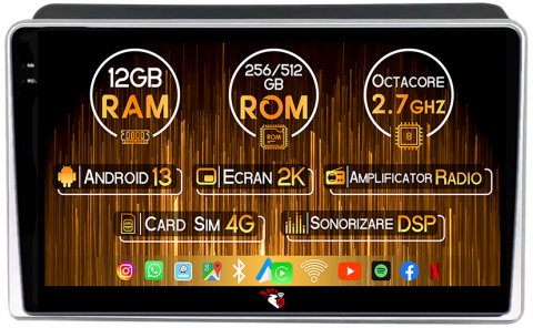 Kia - Navigatie dedicata KIA Sorento 2013-2014, 12GB RAM 256GB ROM, Android 13, Rezolutie 2K, Display QLED, 9", DSP, Carplay, Android Auto, Internet, Youtube, Waze, Wi Fi, USB