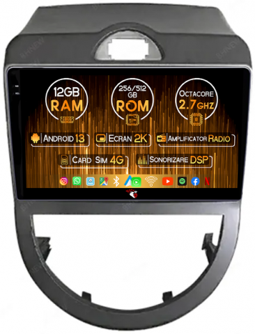 Soul 2010-2013 - Navigatie dedicata KIA Soul 2010-2013, 12GB RAM 256GB ROM, Android 13, Rezolutie 2K, Display QLED, 9", DSP, Carplay, Android Auto, Internet, Youtube, Waze, Wi Fi, USB