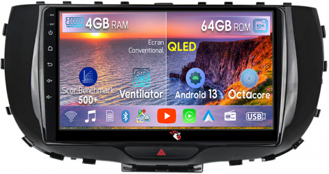 Soul 2019-2020 - Navigatie dedicata Kia Soul 2019-2020, 4GB RAM 64GB ROM, Octacore, Android 13, Display QLED 9", DSP, Carplay, Android Auto, Internet, Youtube, Waze, WIFI, Bluetooth