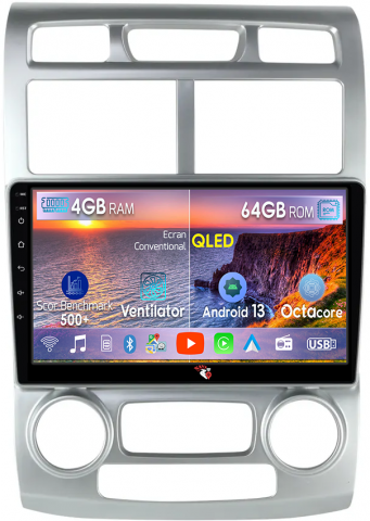 Sportage 2004-2010 - Navigatie dedicata Kia Sportage 2004-2007, 4GB RAM 64GB ROM, Octacore, Android 13, Display QLED 9", DSP, Carplay, Android Auto, Internet, Youtube, Waze, WIFI, Bluetooth