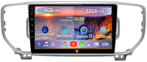 Sportage4 KX5 2016-2018 - Navigatie dedicata Kia Sportage 4 KX5 2016-2018, 4 GB RAM 32 ROM, Android 13, Display QLED 1K, 9",DSP, Carplay, Android Auto, Internet, Youtube , Waze , WI-FI , USB , Bluetooth , Mirrorl