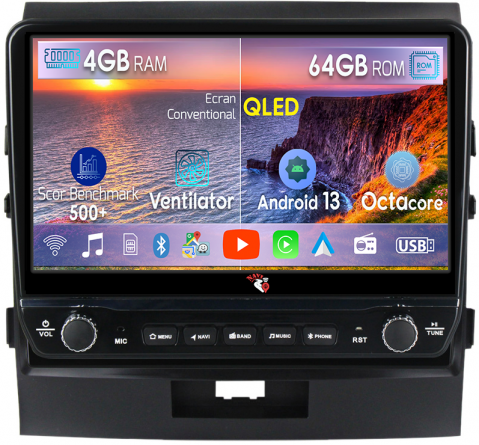 Land Cruiser 200 2008-2015 - Navigatie dedicata Land Cruiser 200 2008-2015 cu butoane rotative model 2024, 4GB RAM 64GB ROM, Quadcore, Android 13, Display QLED 10", DSP, Carplay, Android Auto, Internet, Youtube,