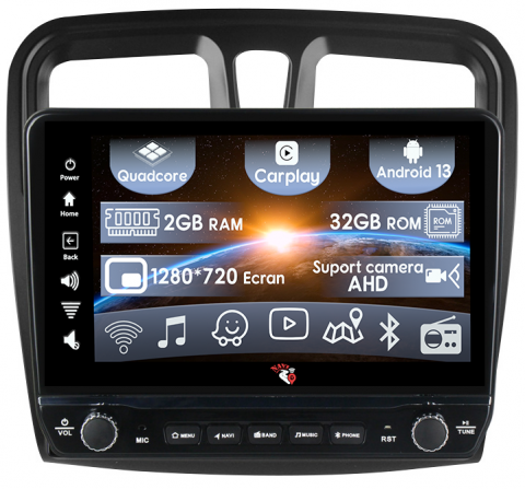 Dacia - Navigatie dedicata Logan 2014-2019 cu butoane rotative model 2024, 9 Inch, 2GB RAM 32GB ROM, Quadcore, Android 13, WiFi, Bluetooth, Magazin Play