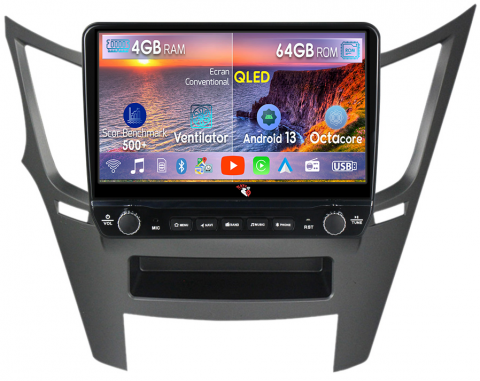 Legacy Outback 2009-2014 - Navigatie dedicata Legacy Outback 2009-2014 cu butoane rotative model 2024, 4 GB RAM 64 ROM, Quadcore, Android 13, Display QLED, 9", DSP, Carplay, Android Auto, Internet, Youtube , Waze ,