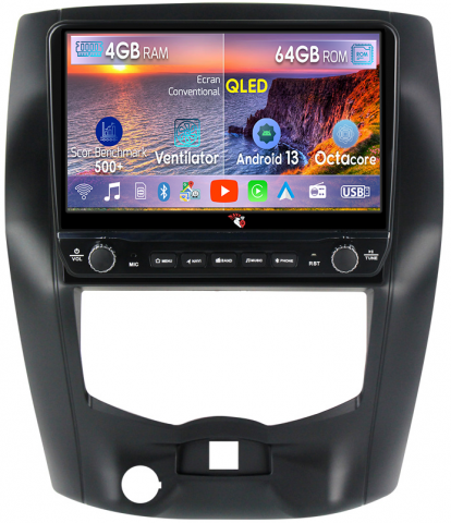 Livina 2007-2016 - Navigatie dedicata Livina 2007-2016 cu butoane rotative model 2024, 4GB RAM 64GB ROM, Quadcore, Android 13, Display QLED 10", DSP, Carplay, Android Auto, Internet, Youtube, Waze, WIFI