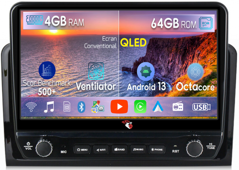 Mercedes-Benz - Navigatie dedicata M-Class GL-Class 2005-2009 cu butoane rotative model 2024, 4 GB RAM 64 ROM, Quadcore, Android 13, Display QLED, 10", DSP, Carplay, Android Auto, Internet, Youtube , Waze , WI