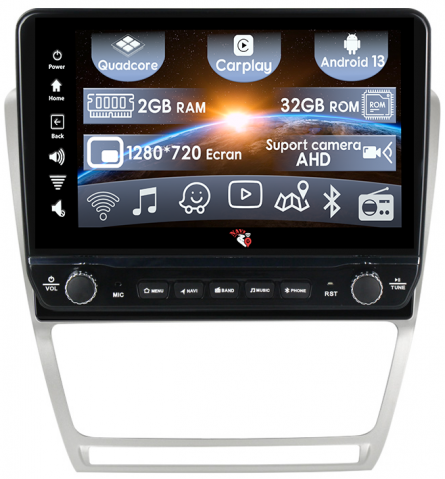 Skoda - Navigatie dedicata Octavia 2008-2013 cu butoane rotative model 2024, 10 Inch, 2GB RAM 32GB ROM, Quadcore, Android 13, WiFi, Bluetooth, Magazin Play