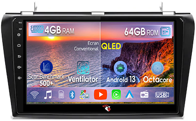 Mazda - Navigatie dedicata Mazda 3, 4GB RAM 64GB ROM, Octacore, Android 13, Display QLED 9", DSP, Carplay, Android Auto, Internet, Youtube, Waze, WIFI, Bluetooth