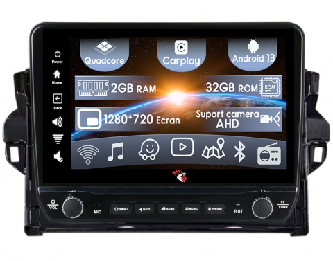 Fortuner 2015-2020 - Navigatie dedicata Fortuner 2015-2020 cu butoane rotative model 2024, 9 Inch, 2GB RAM 32GB ROM, Quadcore, Android 13, WiFi, Bluetooth, Magazin Play